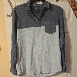 American Rag Two-Tone Navy and Light Blue Button-Down Shirt